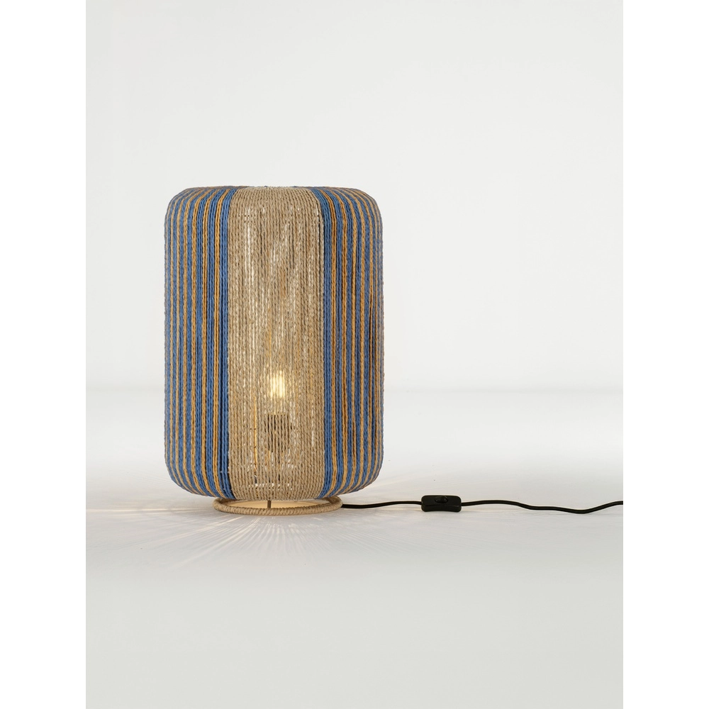 Lampe de table Abby Ø 33cm marron avec bleu Lampe de table Abby Ø 33cm marron avec bleu