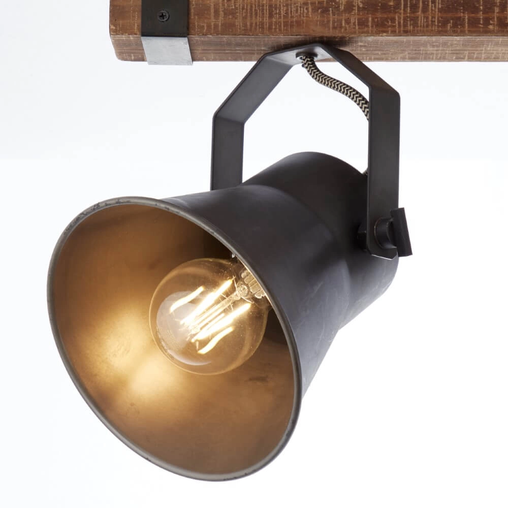 Plafonnier 2 lumières Decca noir avec du marron Brilliant 4004353361449
