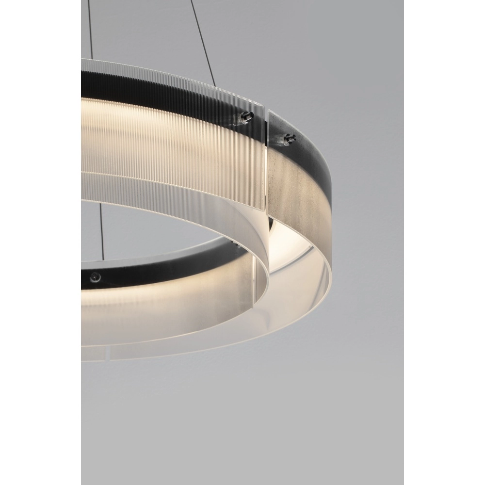 Suspension design Pauline noir avec verre Ø 70cm Lyora 5212017445384