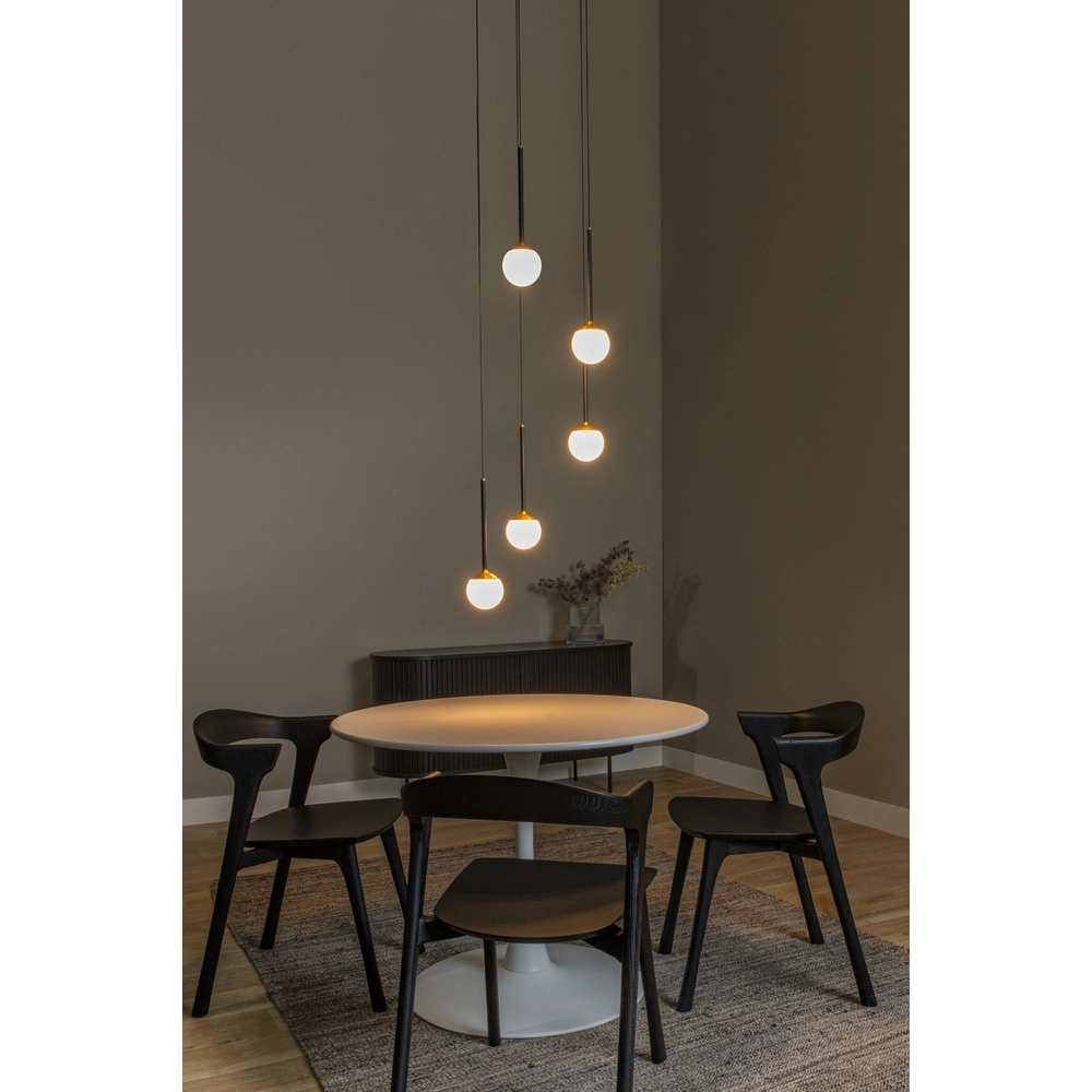 Lampe pendante de conception Calina 5 lumières avec sphères blanches Premium by Lucide 5411212242013