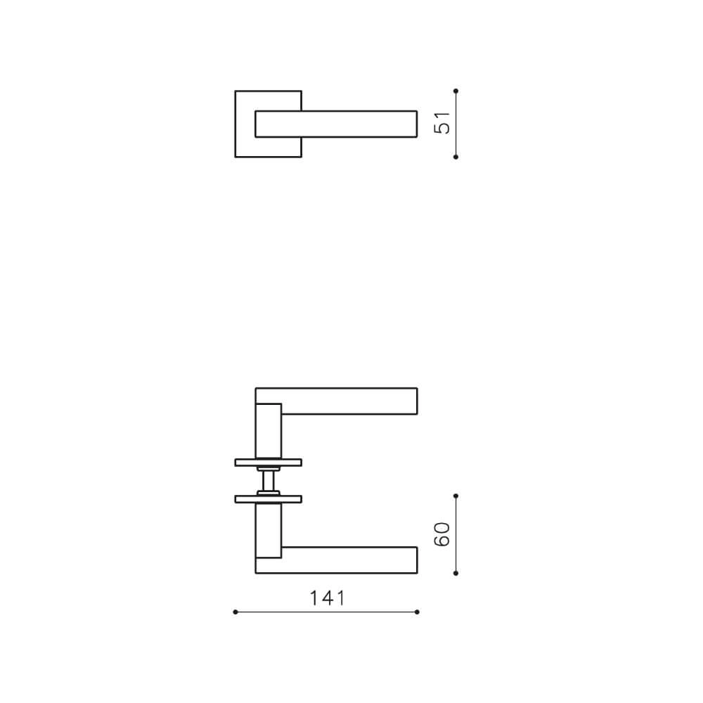 Poignée de porte design Euclide Q anthracite Olivari 8714186477571