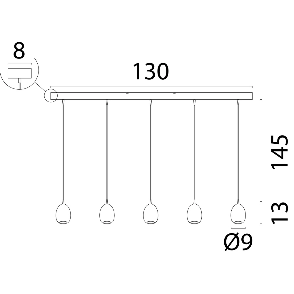 Lampe pendante de conception Alta Cacao 5 lumières Masterlight 8718121438221