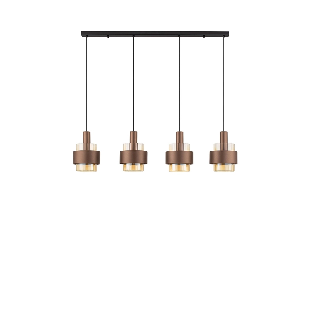 Lampe pendante moderne Serena Café marron 4 clairs Lyora 5212063501157
