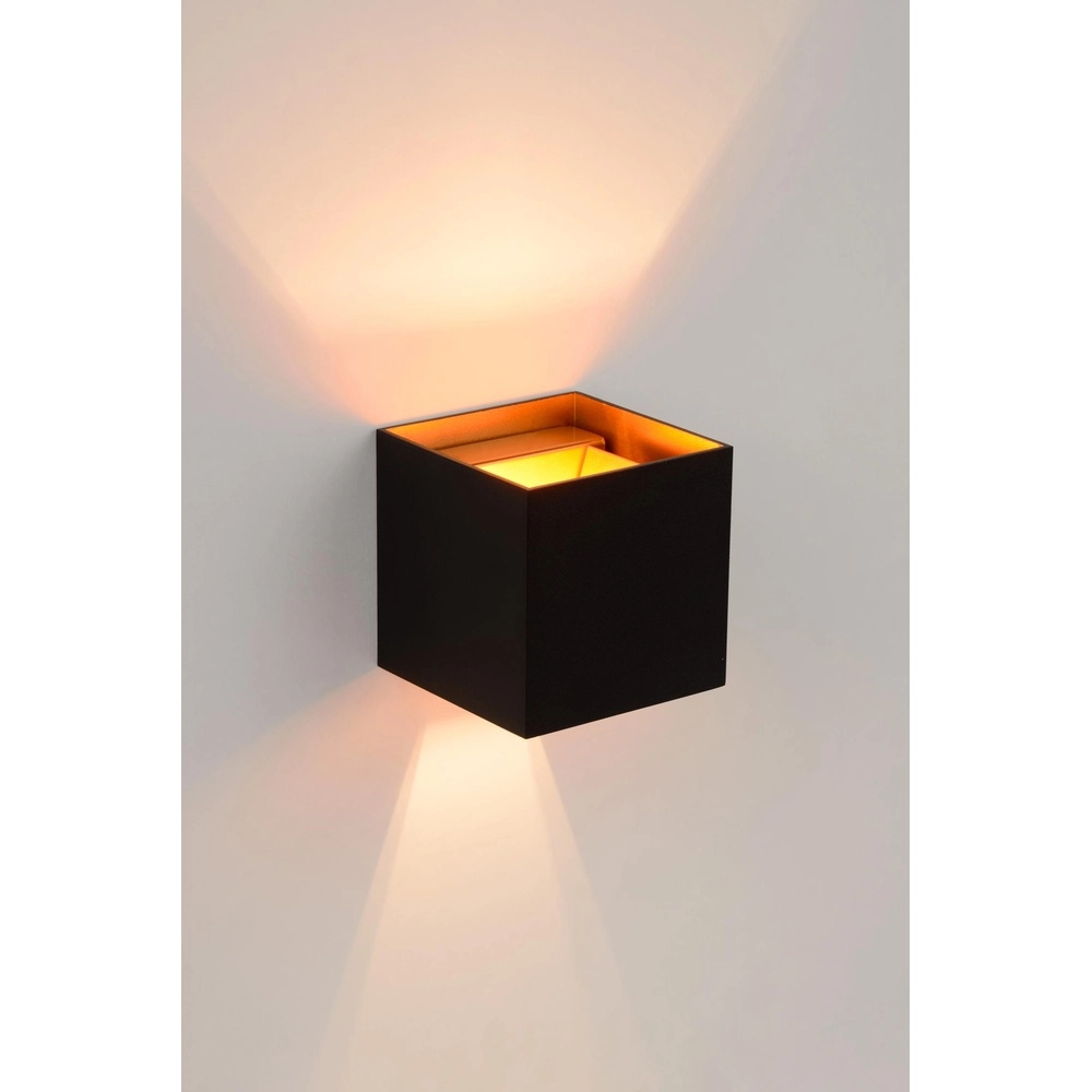 Projecteur mural carré Xio 2700K noir Lucide 5411212091994