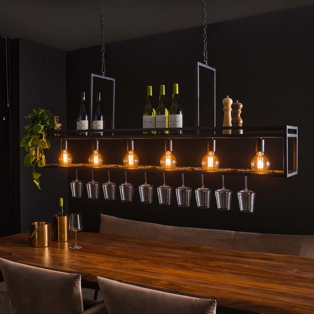 Lampe suspendue pour îlot de cuisine Decorate 160 cm - charbon de bois