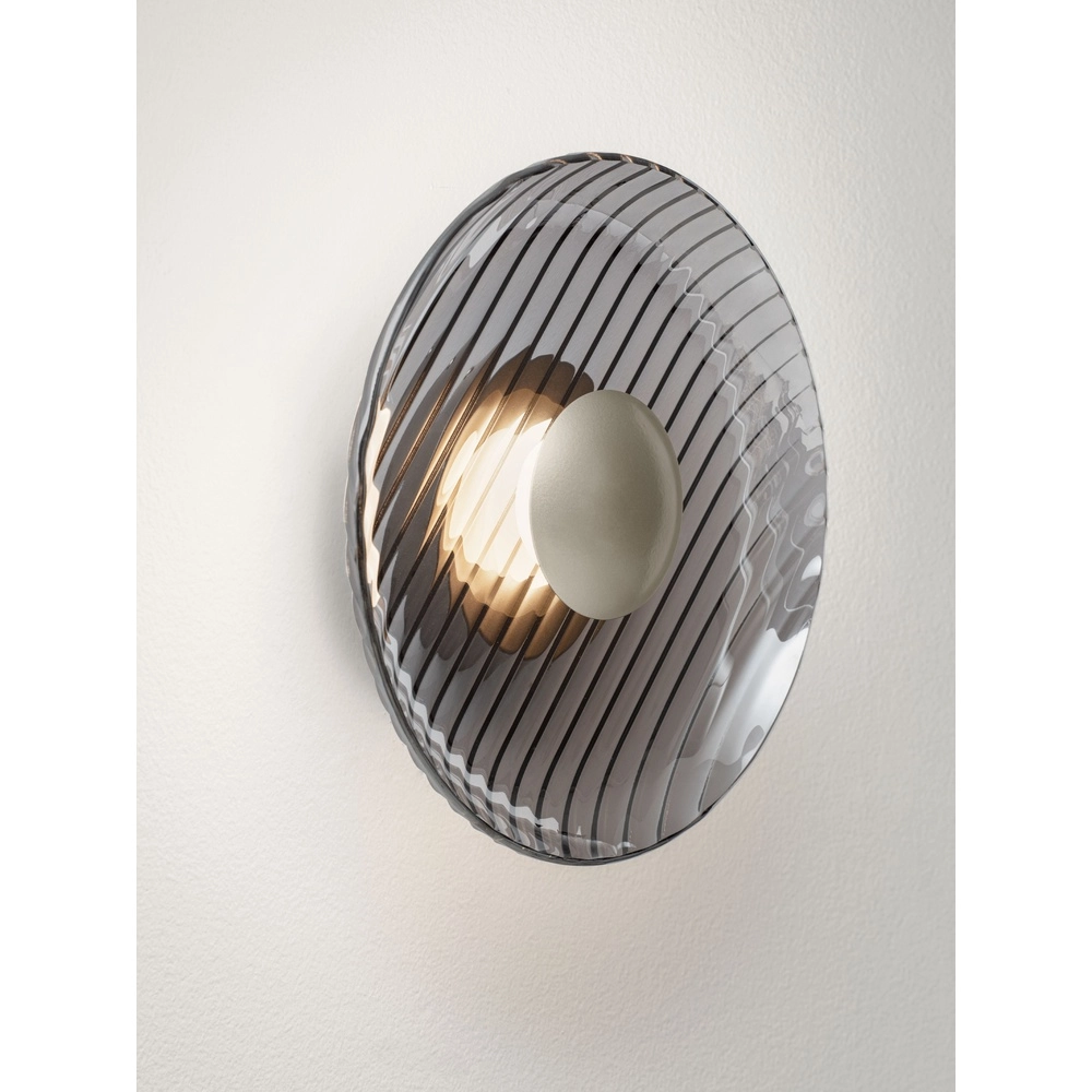 Lampe murale Lavina Gris argenté avec verre fumé Ø 25cm Lyora 5212063501423