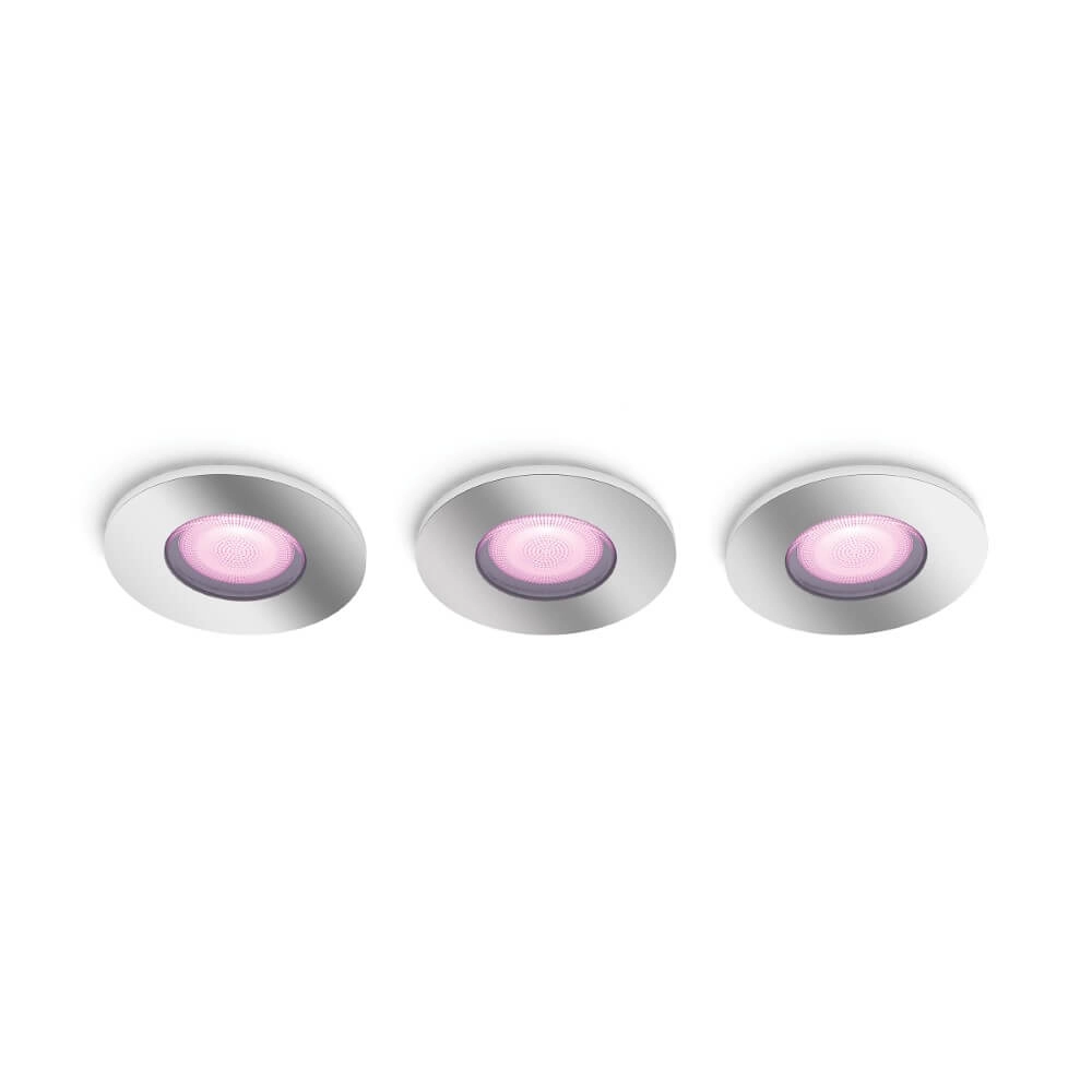 Spots encastrés Hue Xamento - White and color lot de 3 spots en inox Philips 8719514355392