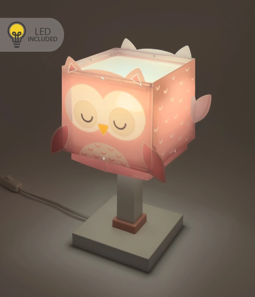Lampe de table pour chambre d’enfant Owl rose Dalber 8420406002538