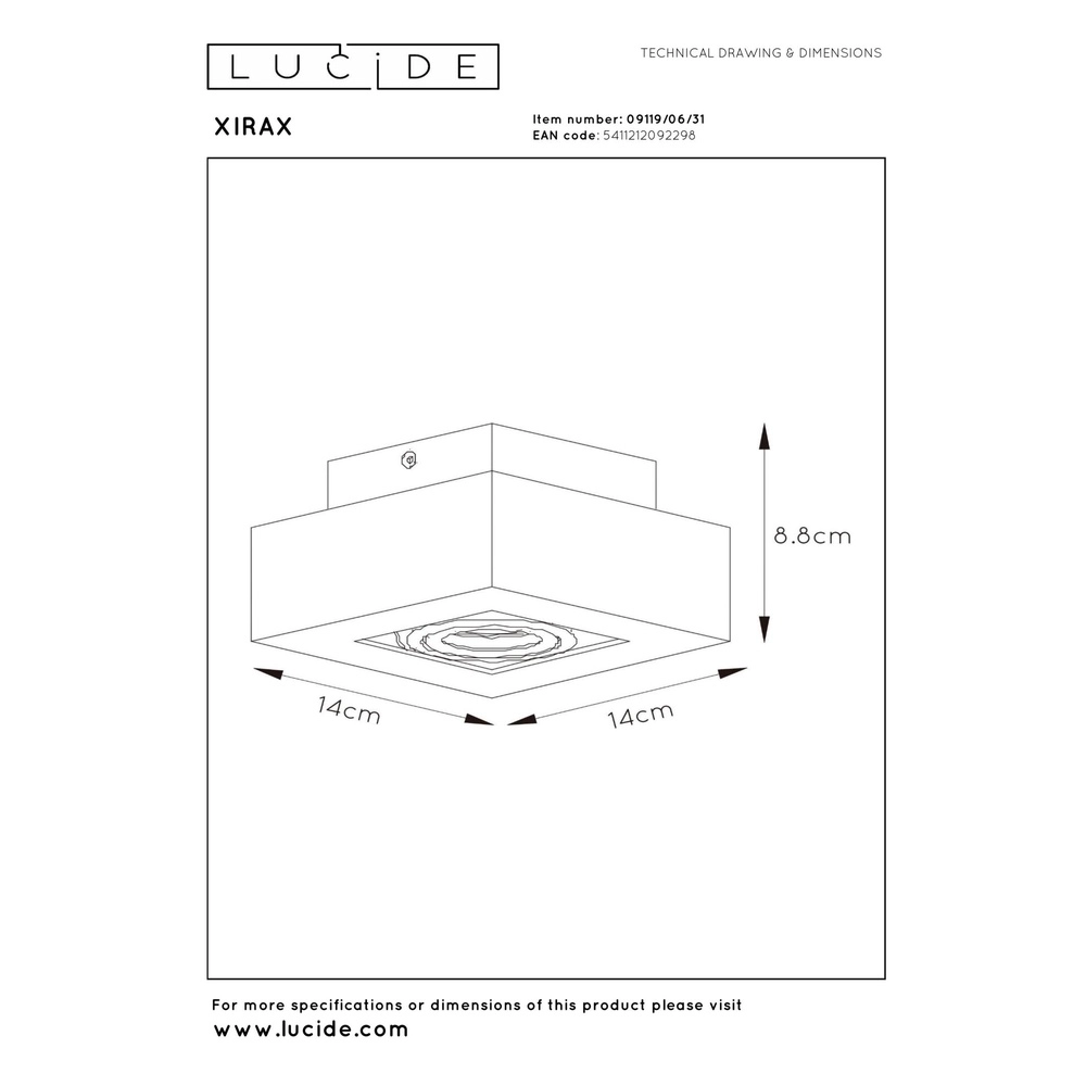 Projecteur de plafond Xirax Blanc Lucide 5411212092298