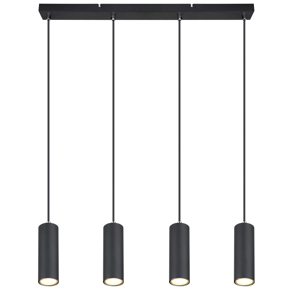 Lampe suspendue Robby Noir à 4 lumières Globo 9007371430543