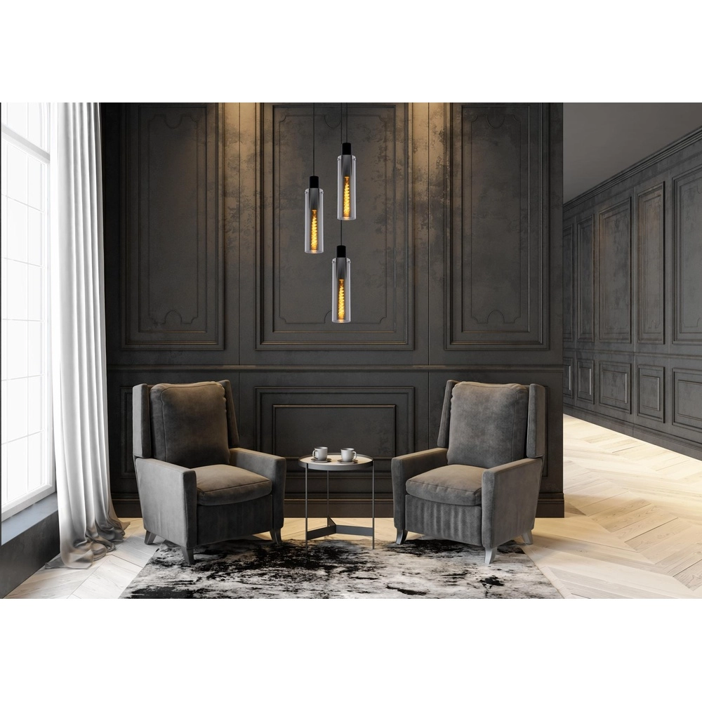 Lampe pendante à 3 lampes Orlando Verre fumé Lucide 5411212740731
