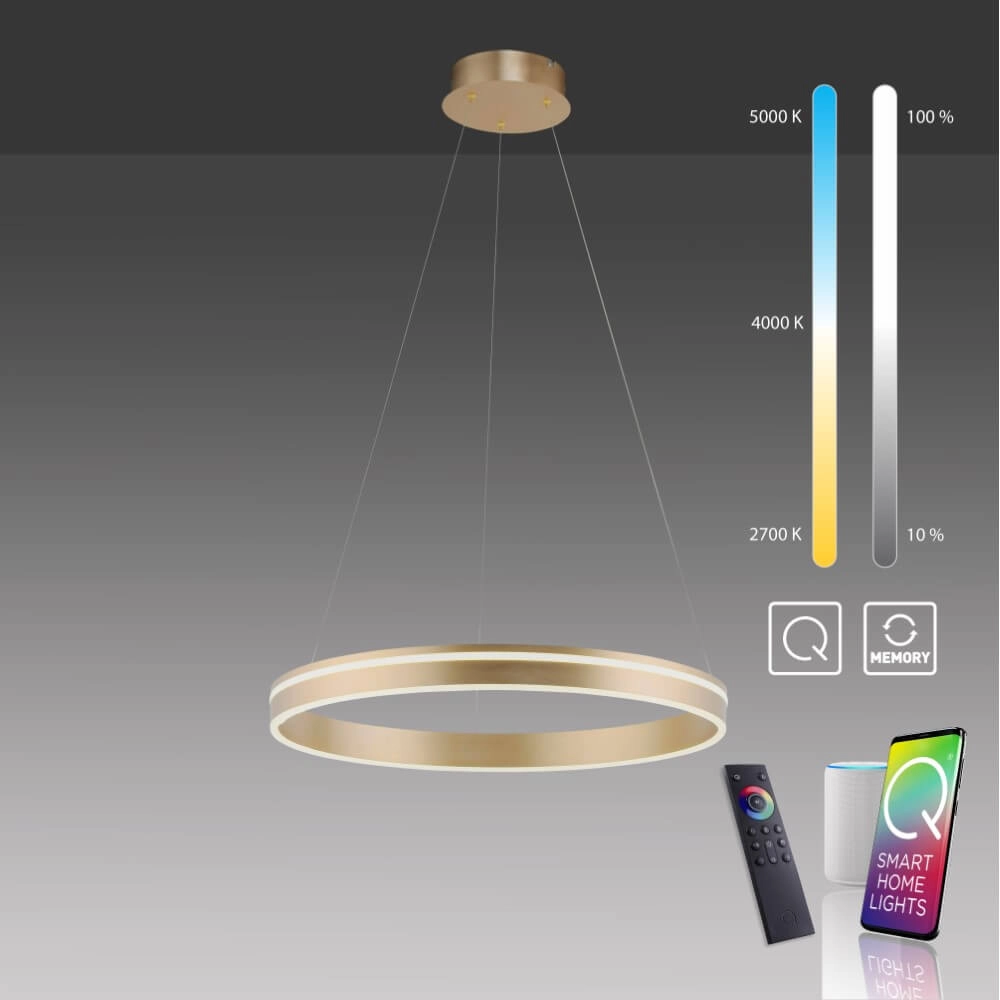 Lampe suspendue design Q-Vito Ø 59cm en laiton Paul Neuhaus 4012248357767