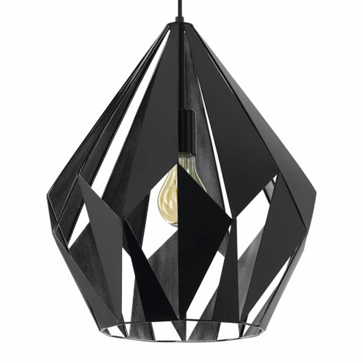 Lampe à suspension Carlton 1 38cm noir Eglo 9002759498795
