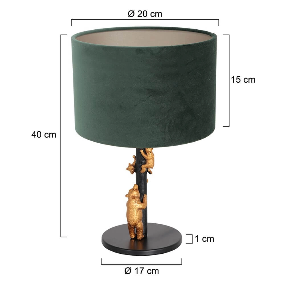 Lampe de table design Animaux avec du velours vert Steinhauer 8712746151893