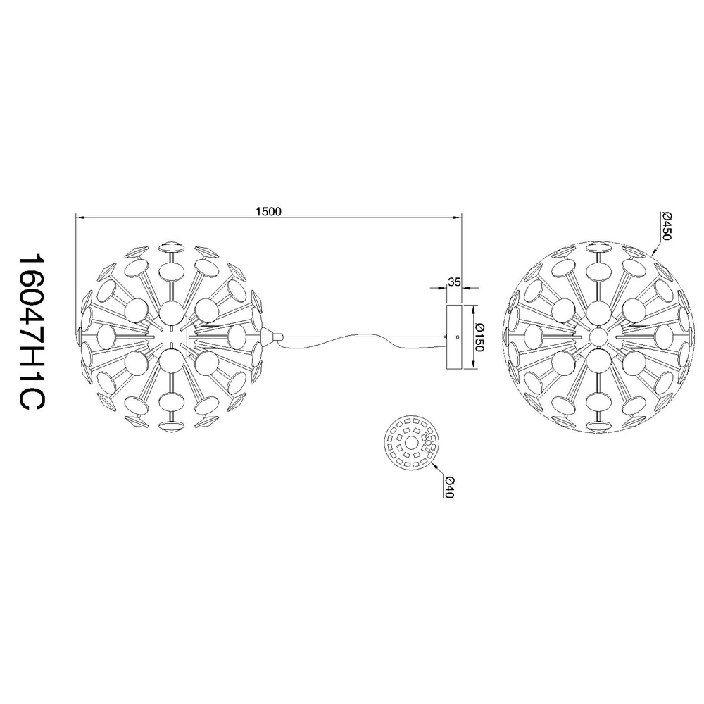 Lampe suspendue Virina Chrome Globo 9007371459469