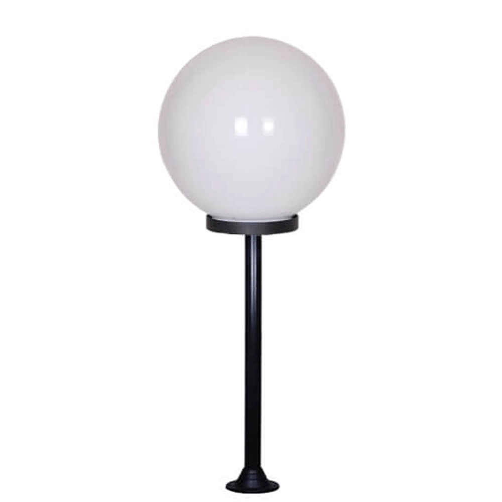 Lampe de jardin Globe Bolano 201cm. opale debout Lampe de jardin Globe Bolano 201cm. opale debout