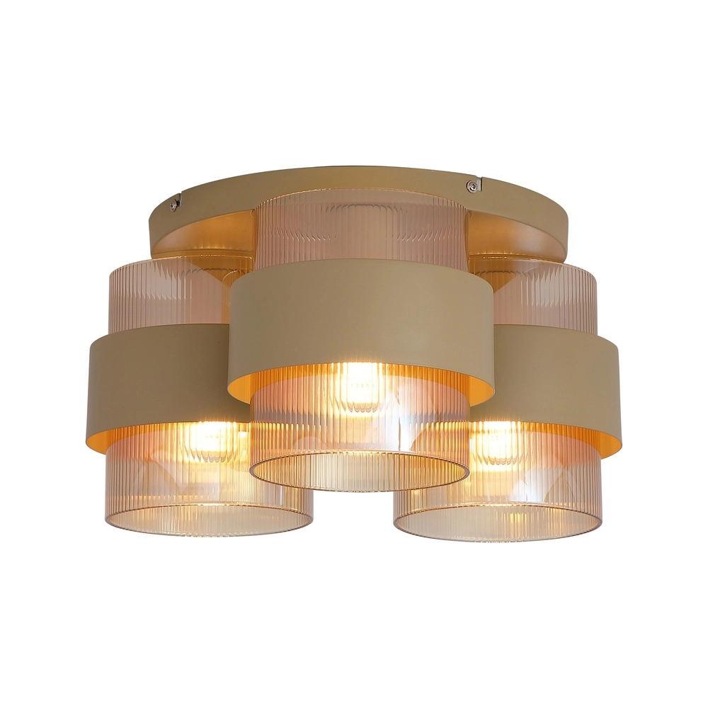 Lampe de plafond Royal Brun sable clair à 3