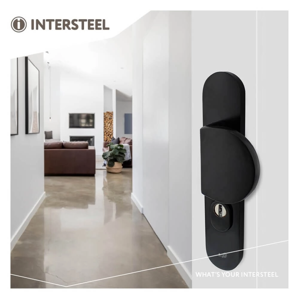 Ferrures de porte d’entrée Vurano Protection anti-traction du noyau PC 55mm aluminium noir Intersteel 8714186492062
