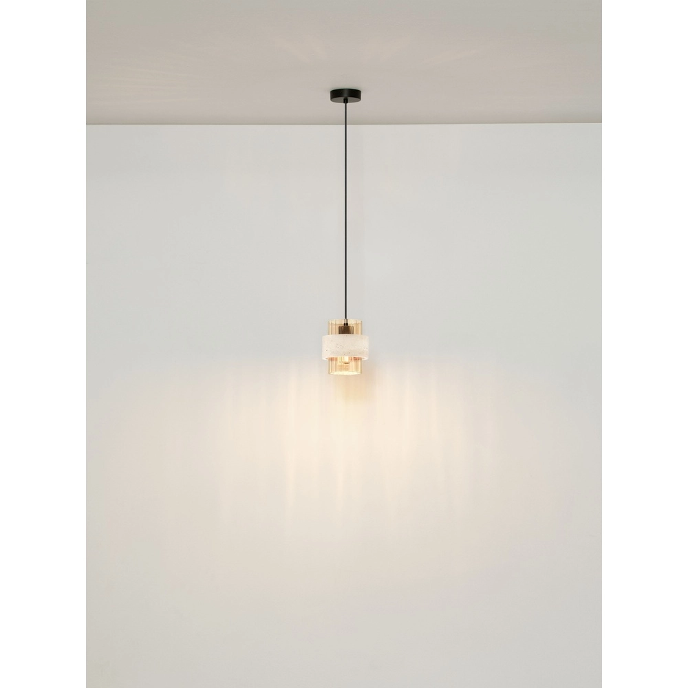 Lampe pendante moderne Melony Verre ambré avec brun sable Lyora 5212063501249
