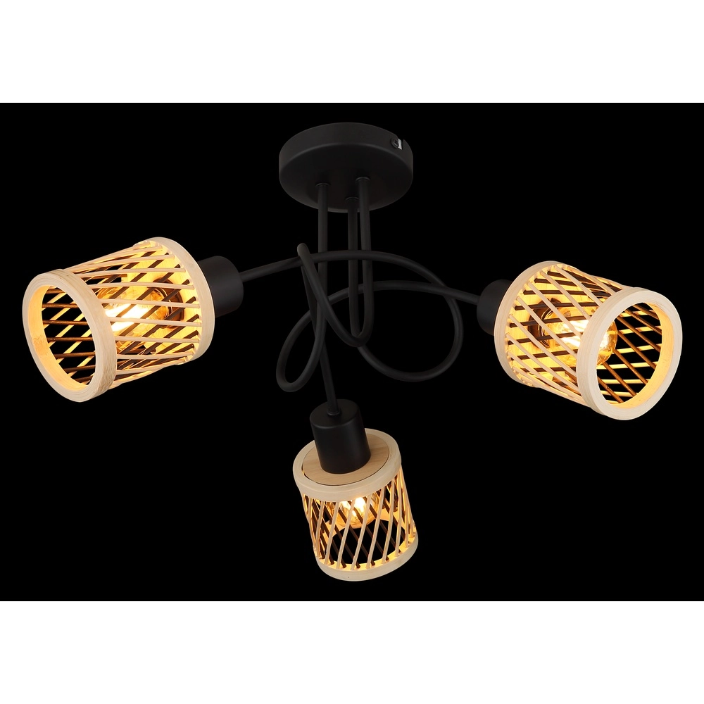 Lampe de plafond à 3 lumières Mali Noir Globo 9007371525720