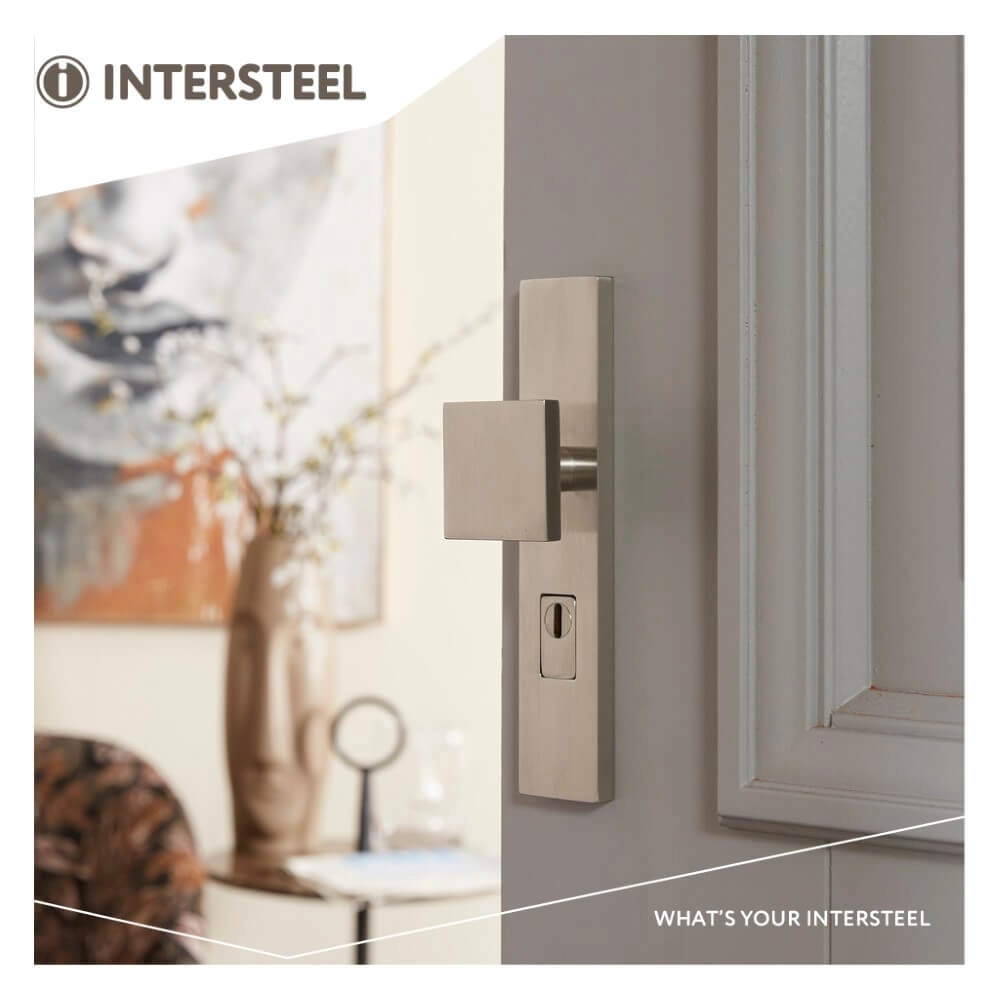 Ferrures de porte d’entrée Vurano protection anti-traction PC 72mm acier inoxydable droit Intersteel 8714186428191