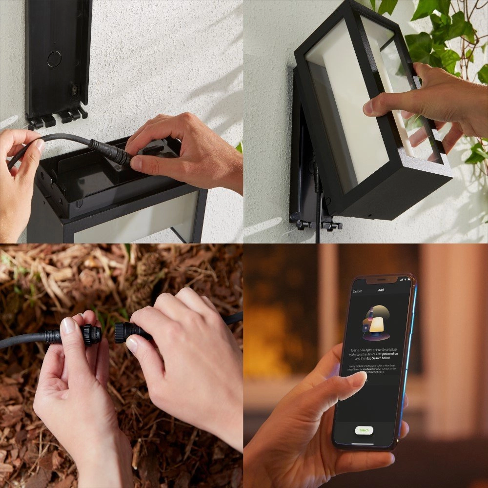 Applique carrée Hue Impress 24 volts noir Philips 8718696174333