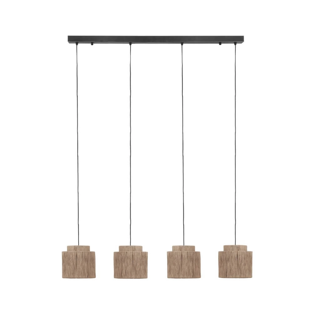 Lampe suspendue pour salle à manger Smilla avec capuchons en corde Trio 4017807617689