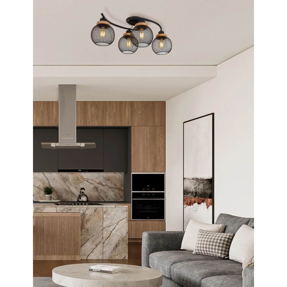 Lampe de plafond Pablo Maille noire Globo 9007371429547