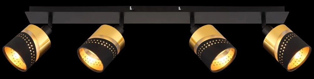 Spot de plafond 4 lumières Or noir avec de l'or Globo 9007371455706