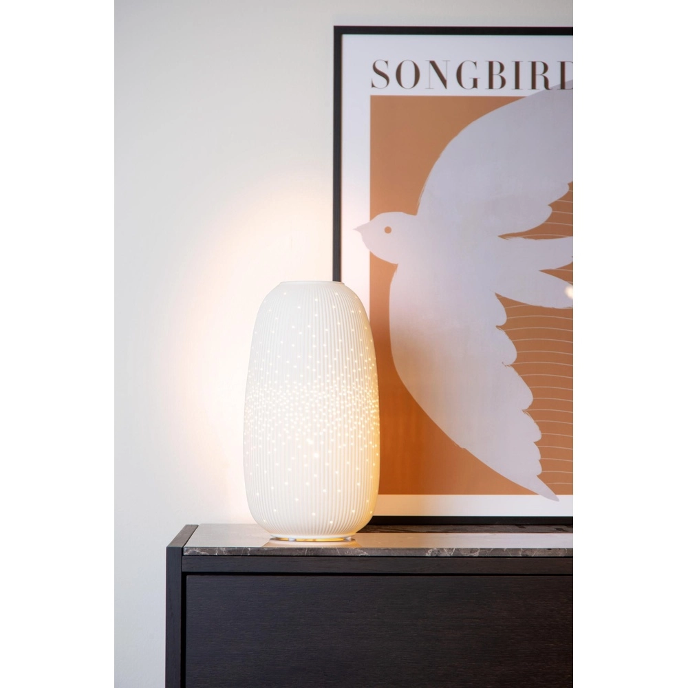 Lampe de table Flores Ø 17,5 cm de blanc Lucide 5411212134431