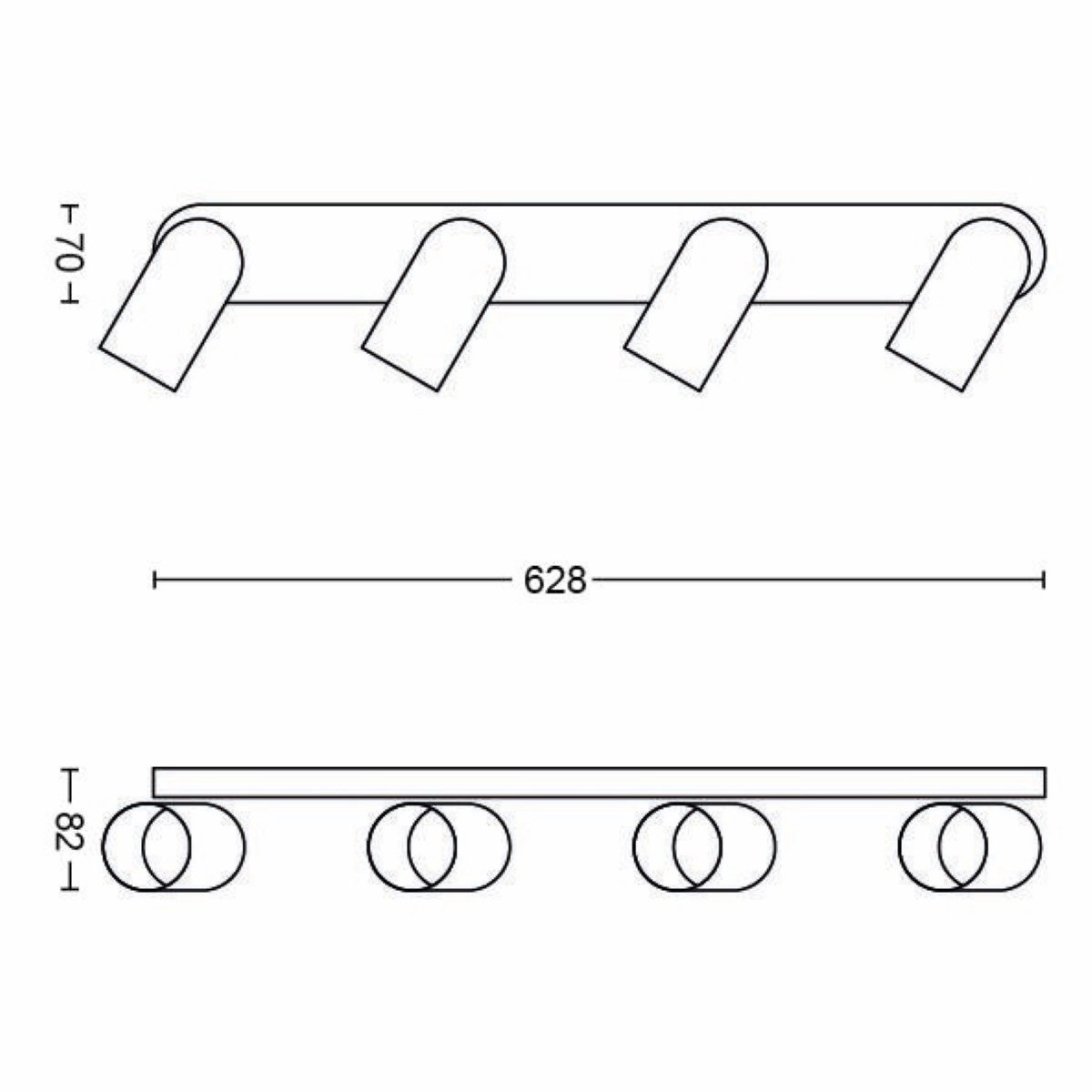 Lampe Pongee 4 lumières noir Philips 8718696164877