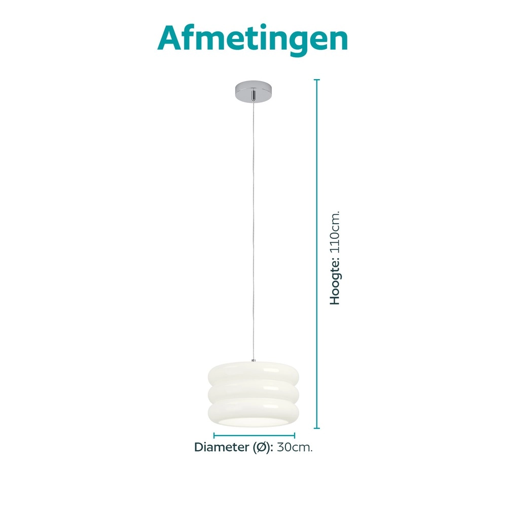 Lampe pendante de conception Tortora chrome avec blanc Ø 30cm Eglo 9008606405572