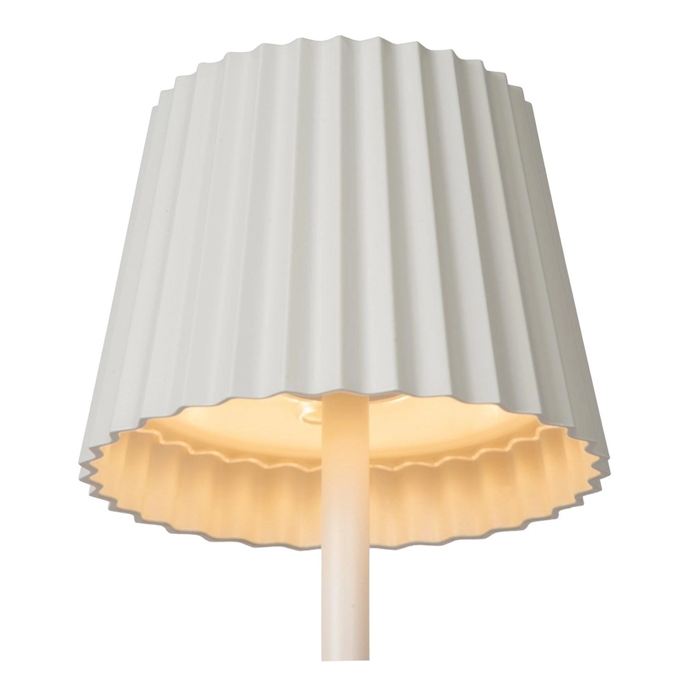 Lampe de table rechargeable Justine Blanc avec station de recharge Lucide 5411212272188