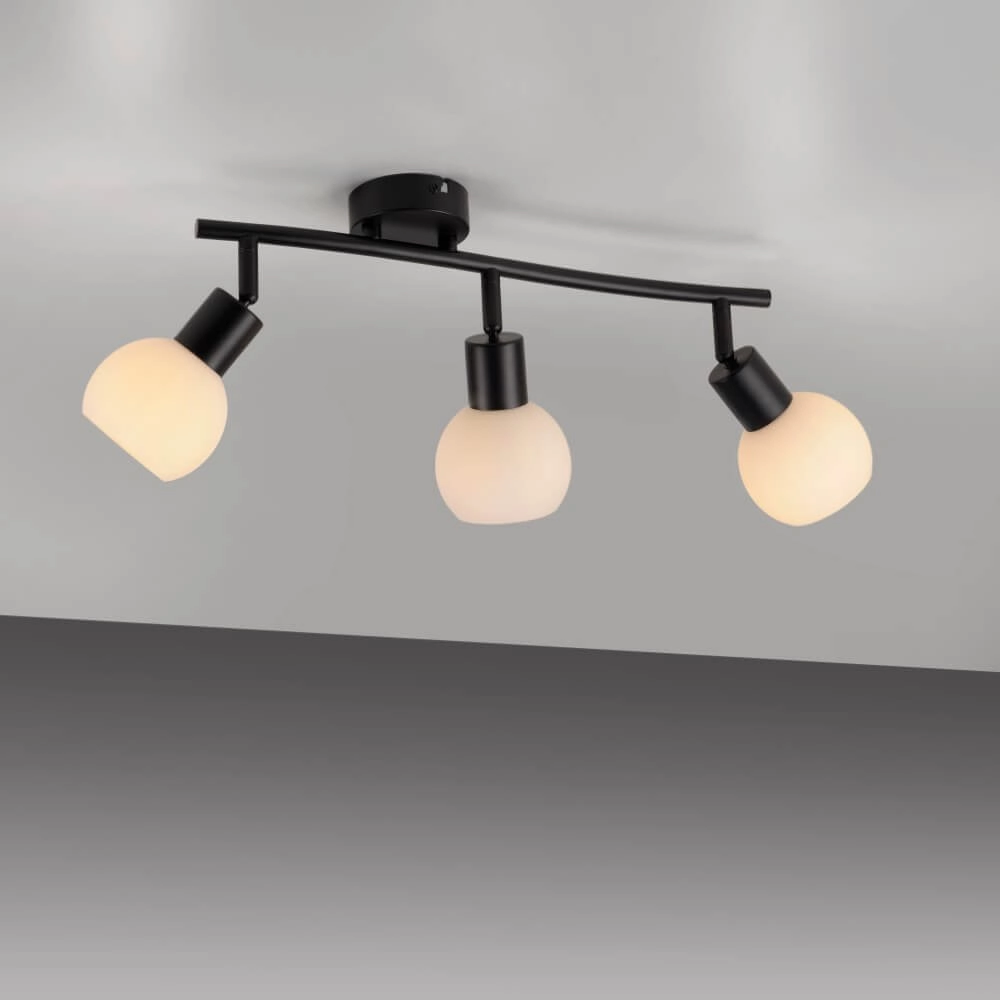 Plafonnier noir Loki 3 lumières Just Light 4043689000776