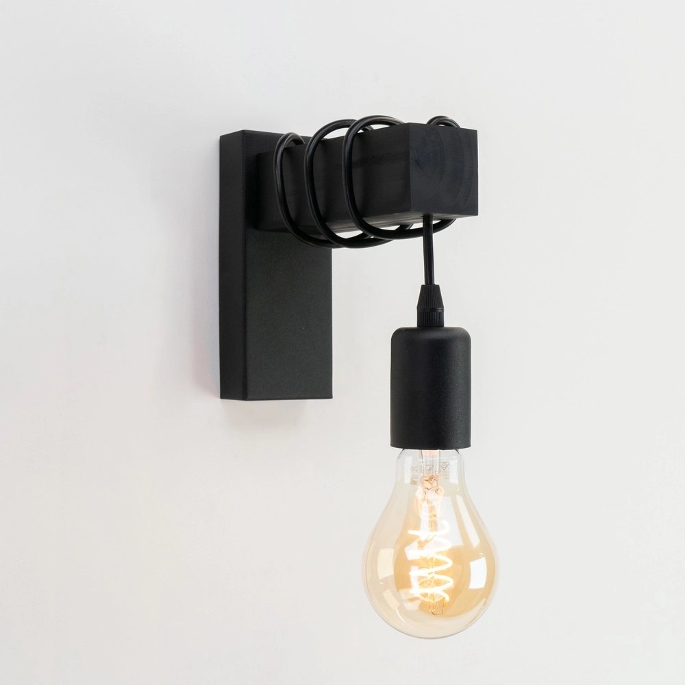 Lampe murale de campagne Townshend Bois noir