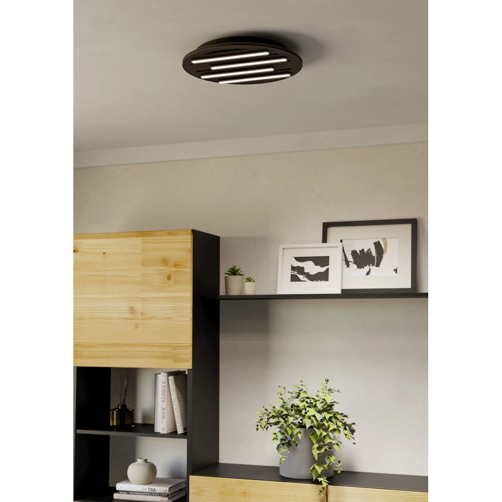 Éclairage de plafond intelligent Pitrignani-Z rond Ø 38cm noir Eglo 9008606390519