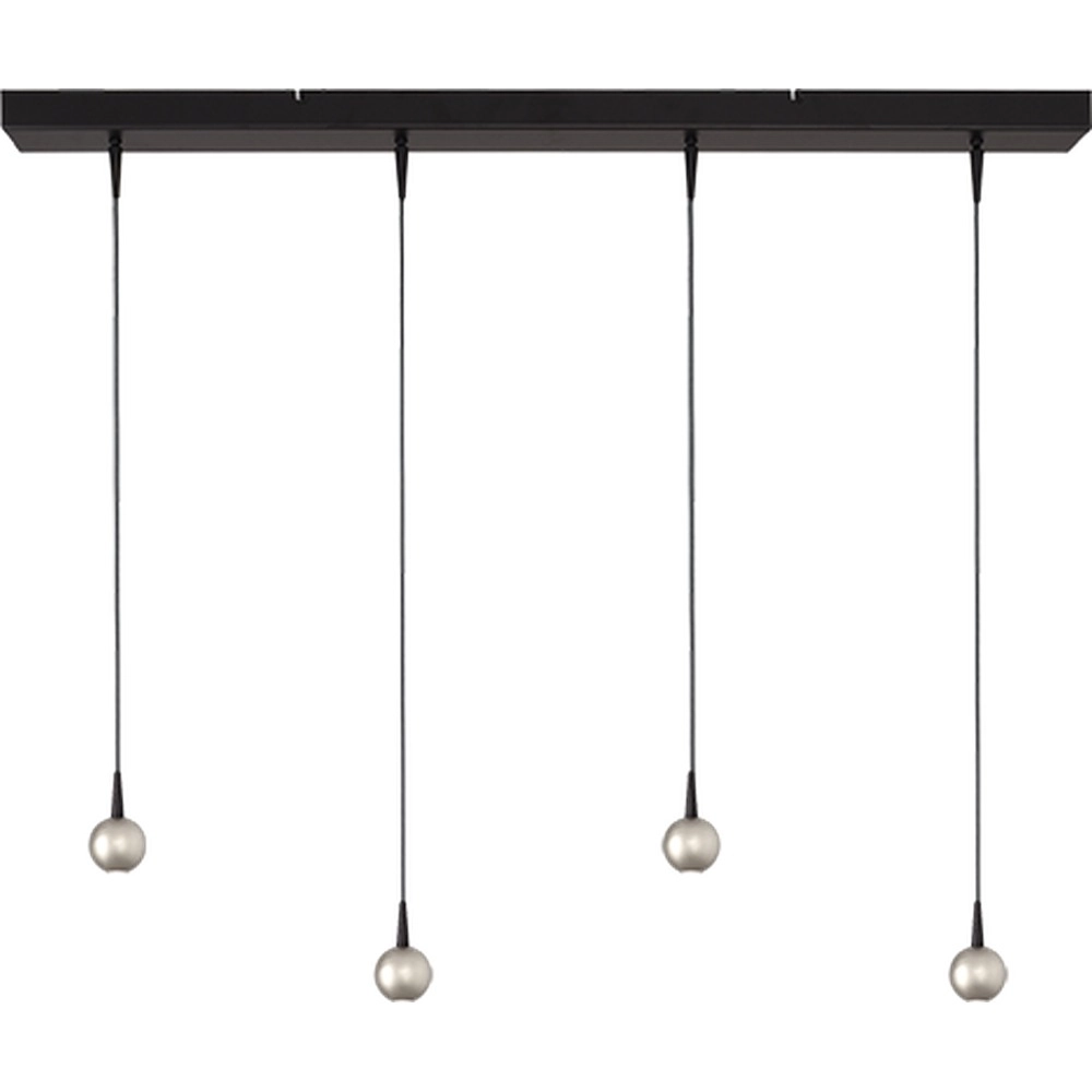 Lampe suspendue à 4 lumières Talana noir avec nickel Ø6cm DTW