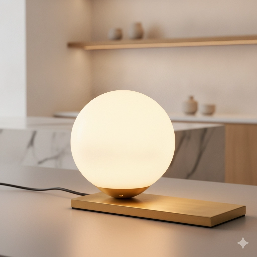 Lampe de table Juliet Or avec verre blanc