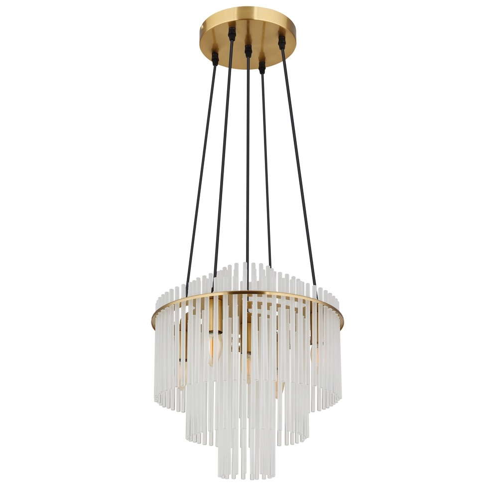 Lampe pendante Ø 40cm Gorley Or avec des bâtons en verre blanc Globo 9007371518135