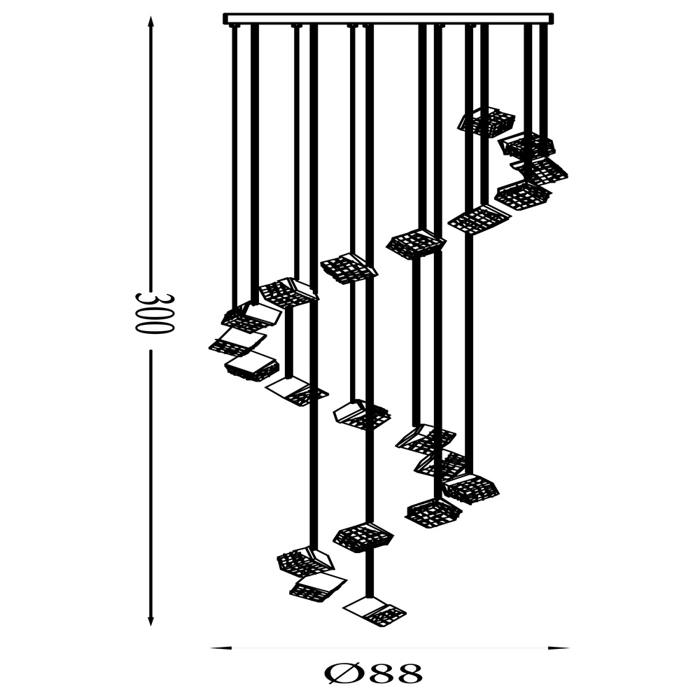 Lampe vide design Cuboid Or 20 pâles Searchlight 5053423302171