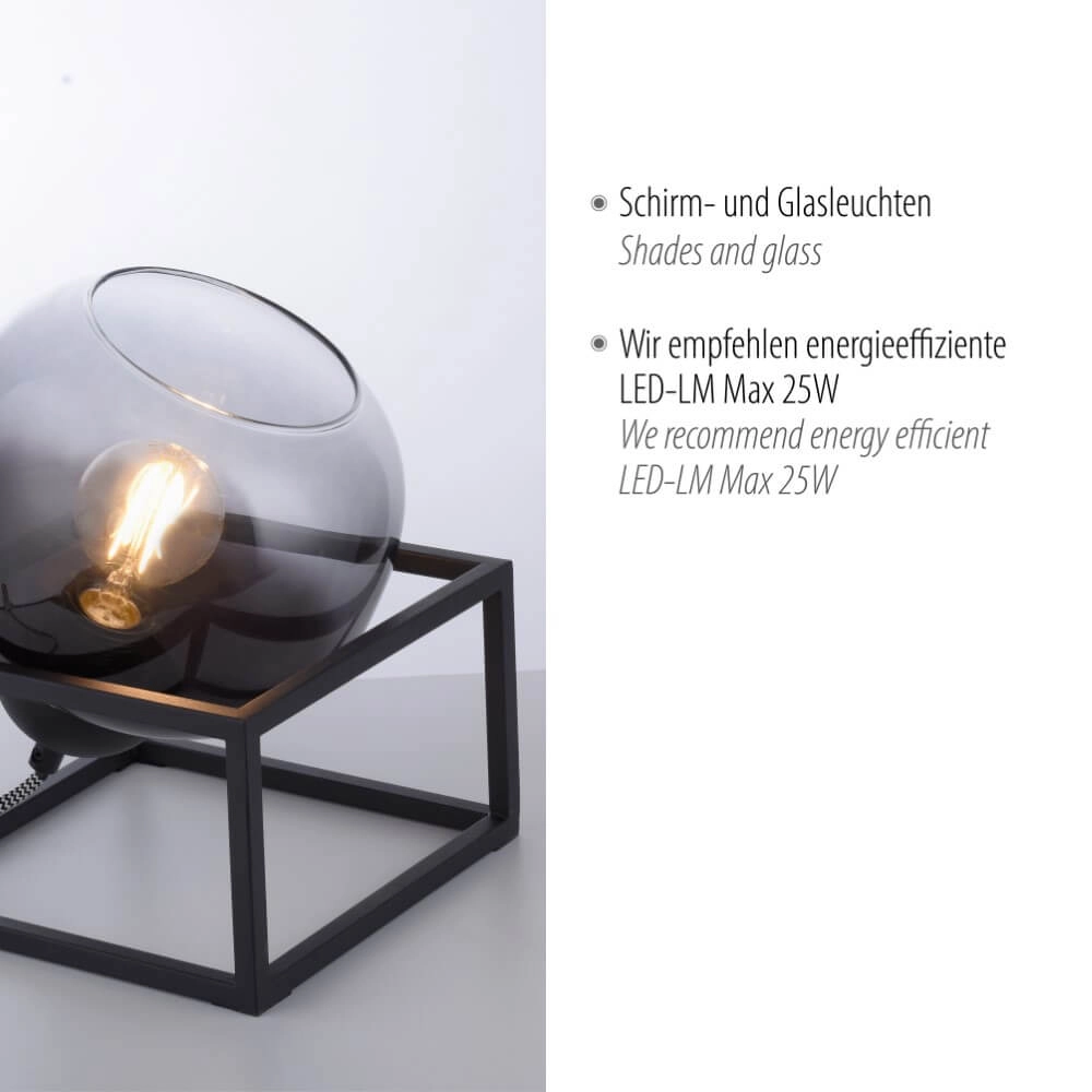 Lampe de table noire Zea Just Light 4043689993771