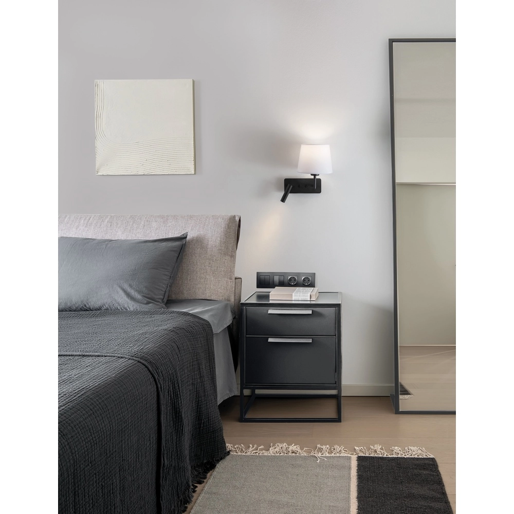 Applique murale Savona noir avec capuche blanche Lyora 5212017430175