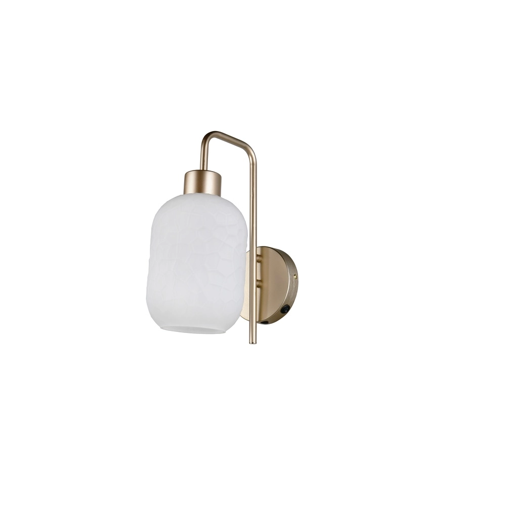 Lampe murale Emelie Or avec verre blanc Trio 4017807724349