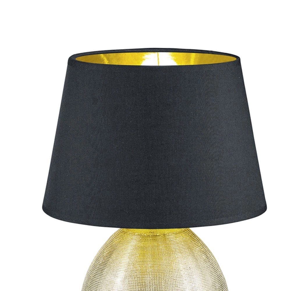 Lampe de table Luxor 35 cm d'or avec du noir Trio 4017807345995