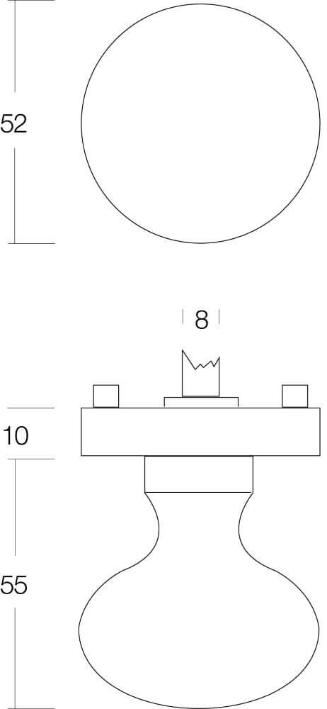 Bouton rond Tondo nickel mat Ø 5,3cm Intersteel 8714186144084