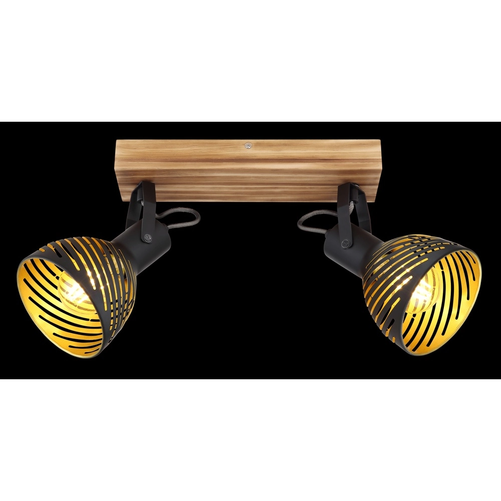 Lampe de plafond Lenna Bois 2 clairs avec noir Globo 9007371422685