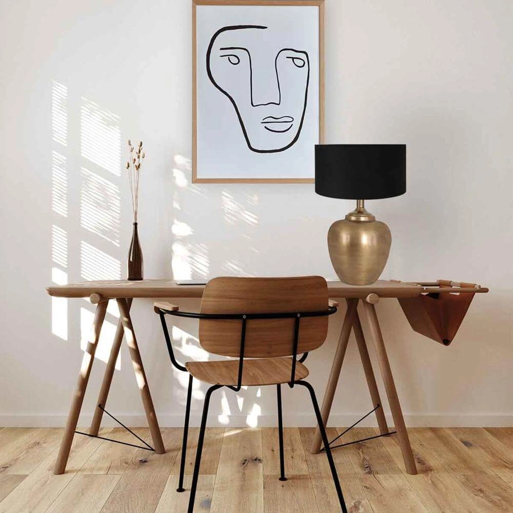 Ampoule de lampe de table Brass bronze avec capuchon noir Steinhauer 8712746175561