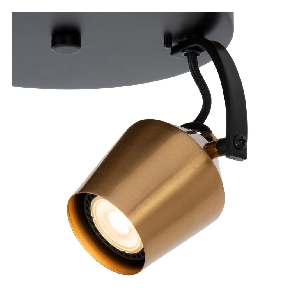 Lampe de plafond à deux lumières Emile noir avec or Lucide 5411212510082