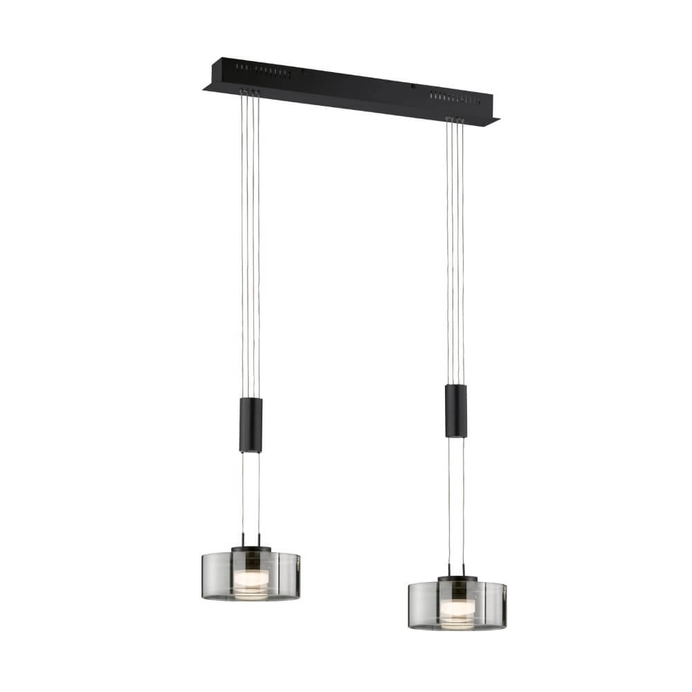 Lampe suspendue 2 lumières Lavin noir