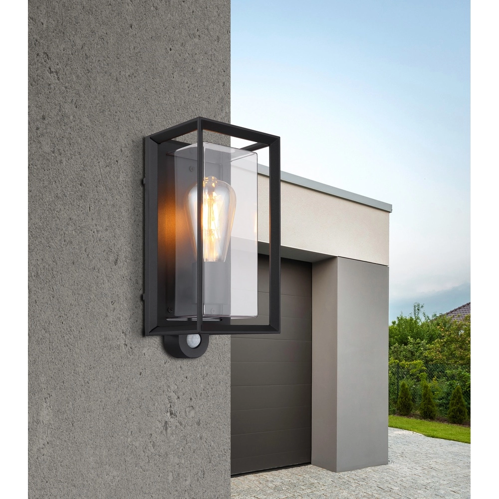 Lampe murale extérieure Logana Noir avec capteur Globo 9007371468812